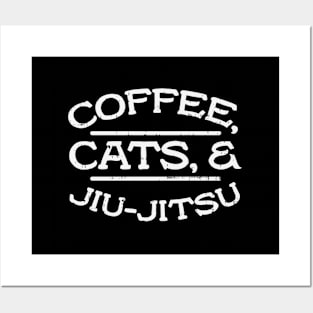 Coffee Cats Jiu Jitsu Bjj Sports Brazilian Mial Posters and Art